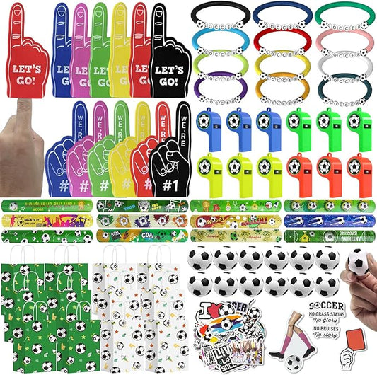 122pcs Soccer Party Favor Bulk, Sport Birthday Party Gift Goodie Bag Filler Mini Soccer Ball Toy for Kids Soccer Theme Party Supplies