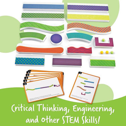 Learning Resources Tumble Trax Magnetic Marble Run, STEM Toy, 28 Piece Set, Ages 5+