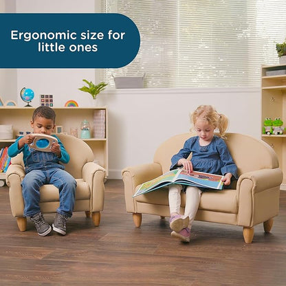 Children's Factory As We Grow Chair and Couch, Flexible Seating for Daycare or Preschool, Kids Reading Couch, Playroom Furniture, Buff