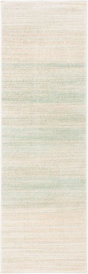 SAFAVIEH Adirondack Collection Runner Rug - 2'6" x 12', Green & Ivory, Modern Ombre Design, Non-Shedding & Easy Care, Ideal for High Traffic Areas in Living Room, Bedroom (ADR142Y)