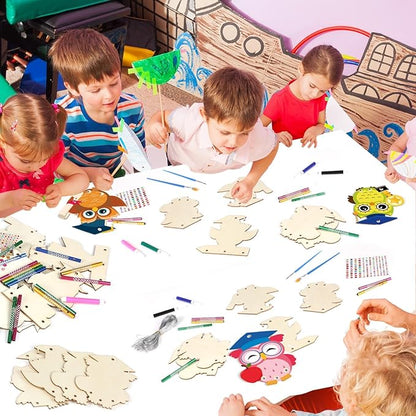 gisgfim 16 Pack Owl Wind Chime Kits Graduation Crafts for Kids Make Your Own Owl Wind Chime Wooden DIY Arts and Crafts for Graduation Party School Classroom Decorations Supplies Birthday Favors