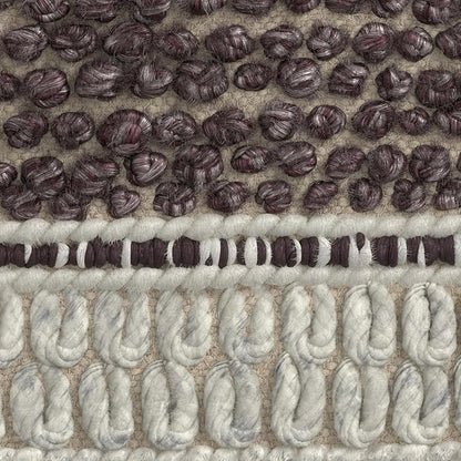 SIMPLIHOME Grady Contemporary Square Pouf in Magenta and Natural Handloom Woven, for The Living Room, Bedroom and Kids Room