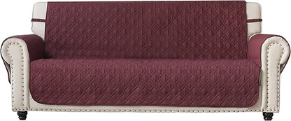 Ameritex Couch Sofa Slipcover 100% Waterproof Nonslip Quilted Furniture Protector Slipcover for Dogs, Children, Pets Sofa Slipcover Machine Washable (Burgundy, 68")