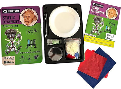Einstein’s Static Electricity LAB Science Kit for Kids. STEM for Boys & Girls Aged 8 and Above. 15 Exciting Experiments Inside. Detailed Picture Guide Included