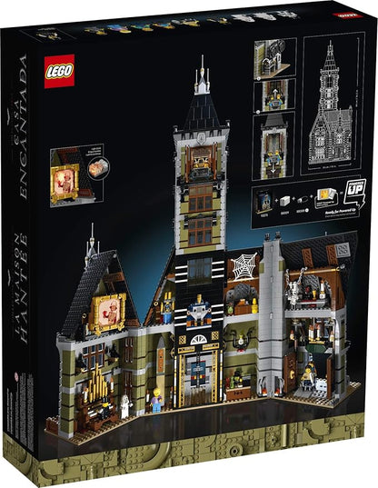 LEGO Icons Haunted House Building Set 10273, Haunted House Kit, Creative Crafts for Adults and Family, Powered Up Ready Building Kit with 10 Minifigures, Halloween Decoration to Build Together