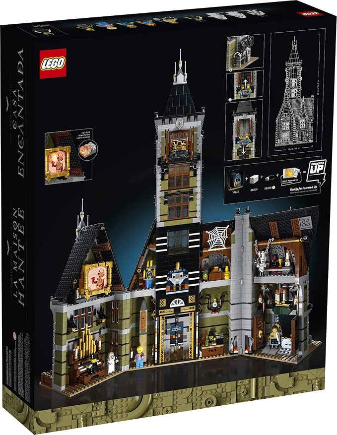 LEGO Icons Haunted House Building Set 10273, Haunted House Kit, Creative Crafts for Adults and Family, Powered Up Ready Building Kit with 10 Minifigures, Halloween Decoration to Build Together