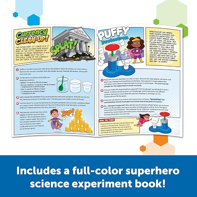 Learning Resources STEM Explorers Superhero Science!, 21 Pieces, Ages 6+, Science Kit, STEM Toys, Science for Kids