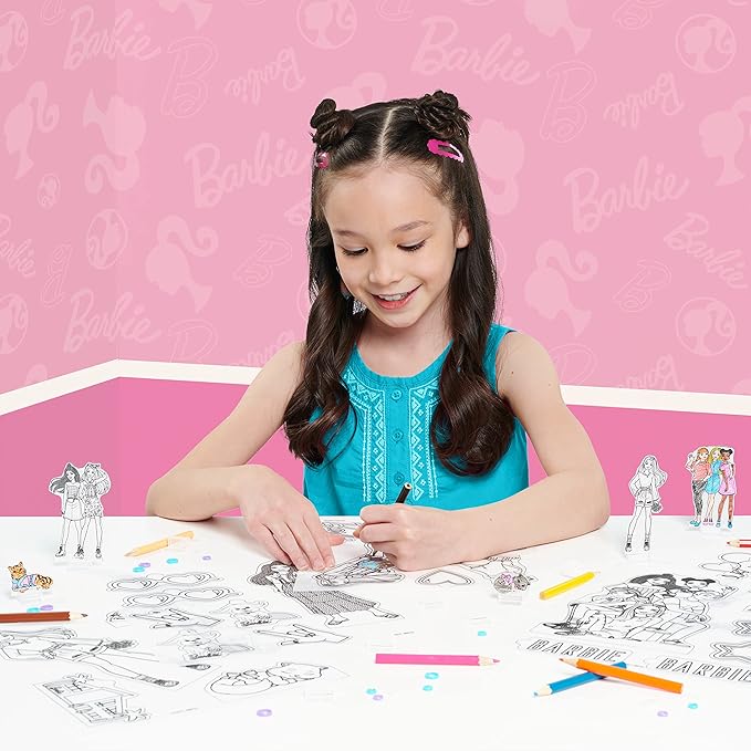 Just Play Barbie Shrinky Dinks Kit and Accessories, 15 Pre-Printed Shrinky Dinks Sheets, Pretend Play, Kids Toys for Ages 5 Up