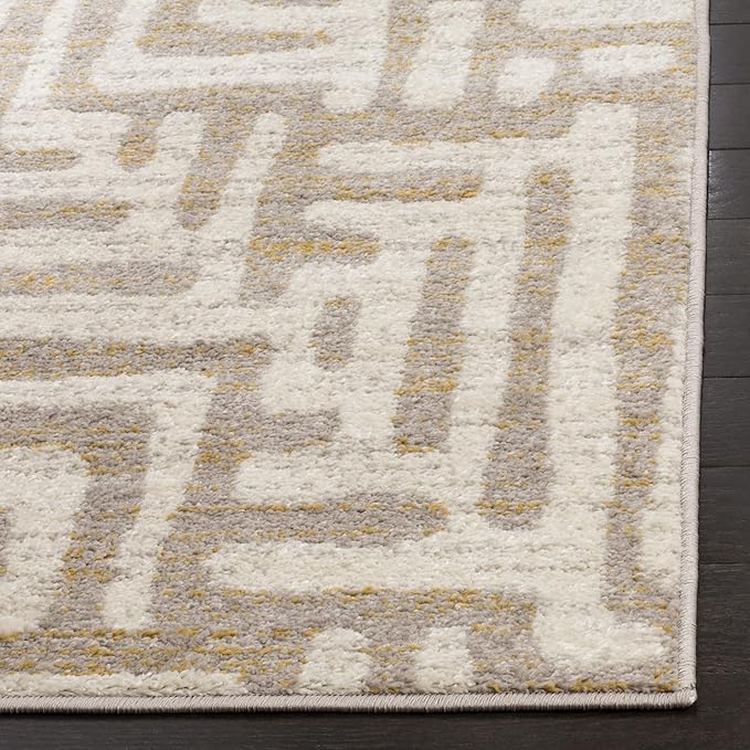 SAFAVIEH Amsterdam Collection Accent Rug - 4' x 6', Ivory & Mauve, Modern Abstract Design, Non-Shedding & Easy Care, Ideal for High Traffic Areas in Entryway, Living Room, Bedroom (AMS106A)