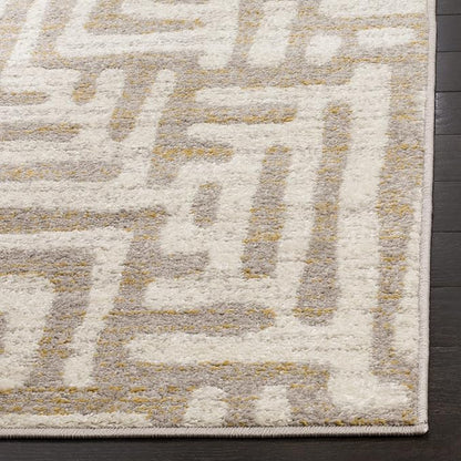 SAFAVIEH Amsterdam Collection Area Rug - 8' x 10', Ivory & Mauve, Modern Abstract Design, Non-Shedding & Easy Care, Ideal for High Traffic Areas in Living Room, Bedroom (AMS106A)