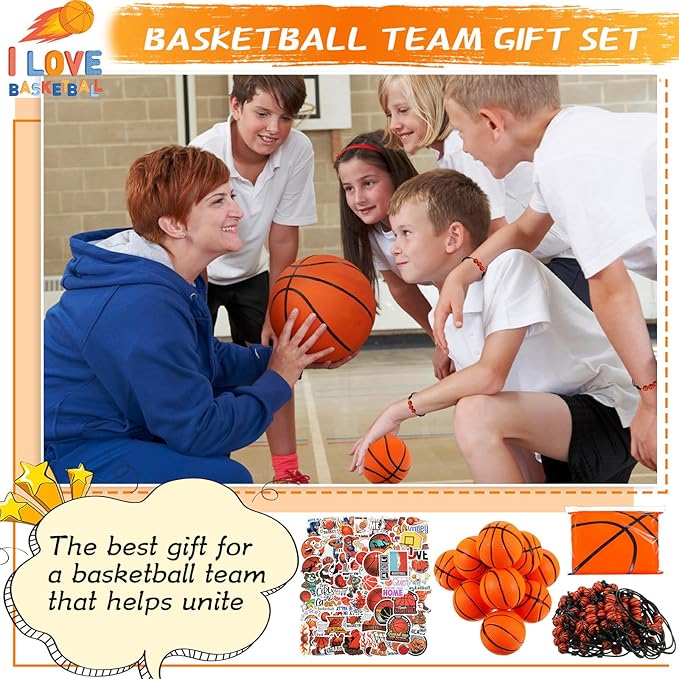 190 Pcs Basketball Party Favors Set Basketball Party Supplies Include Basketball Gift Bags Mini Balls Bracelet Stickers for Sport Party Favors Basketball Birthday Party Decorations