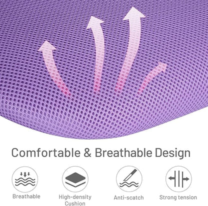 FurnitureR Kids Desk Chair, Armless Small Adjsutable Swivel Task Chair with Soft Cushion for Study Kids Teens Child, Purple