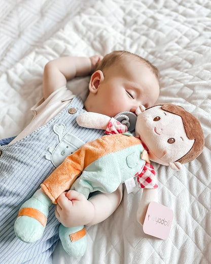 LeyaDoll Soft Baby Boy Doll Toys (12''), My First Baby Rag Doll for 1 Year-Old Boy Birthday Gift,Christmas Plush Toys Gift for Toddler Kids Infants-Patch Boy