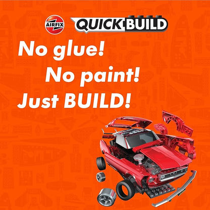 Airfix J6035 Quickbuild Plastic Model Car Kits - Ford Mustang GT 1968 - Easy Assembly Snap Together Model Kit, Classic Car for Adults & Kids to Build, Model Sports Car, Building Toys Set