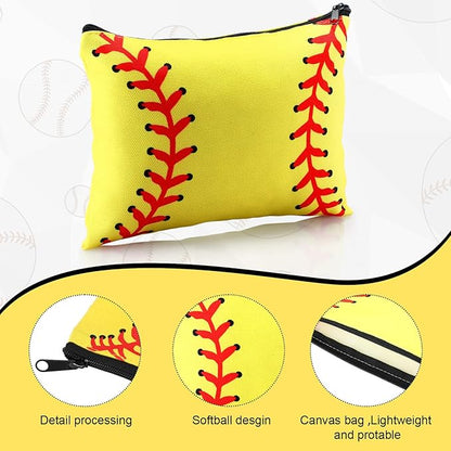 Nuogo 60 Pcs Softball Party Favors Softball Gifts for Team Girls Bulk Include 12 Softball Cosmetic Bag 12 Softball Keychains 12 Softball Hair Scrunchies 12 Softball Hair Ties 12 Softball Bracelets