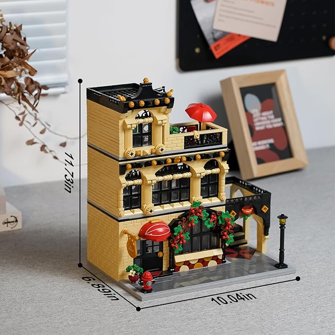 ENJBRICK Flowers City Restaurant Assembly Square Building kit for Adutls,Creator Building Sets for Girls 8-12 Years 1489 pcs