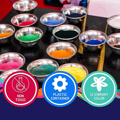 4E's Novelty 16.5 Pound Colored Sand for Sand Art - 12 Colors 22 oz Each, with Storage Container Non-Toxic Craft Sand with Bottles for Kids Sandbox Play, Decorative Colored for Wedding