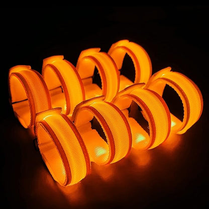 8 PCS LED Glow Bracelets, Light Up Wristbands - Halloween Glow in The Dark Party Bracelets Favors Supplies for Christmas, Concerts, Festivals, Game Prizes, Sports, Rave Accessories（Orange）