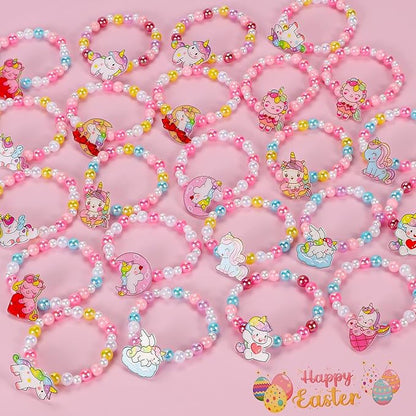 Atonofun 24 Pack Prefilled Easter Eggs with Pretend Girls Jewelry Surprise Toys, Easter Egg Filled with Bracelets Rings for Easter Basket Stuffer, Easter Egg Hunt, Decorations Dress Kit