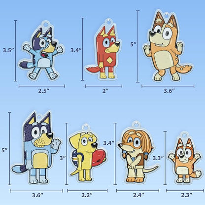 Bluey Window Art Suncatchers for Kids, Window Art Kit, Great Suncatchers Kit for Kids to Paint, Great At-Home Kids Craft Activity or Bluey Birthday Party Idea, Bluey Toys for Kids Ages 3, 4, 5, 6