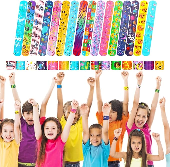 30 PCS Slap Bracelets Kids Party Favors,Bulk Emotions Camouflage Leopard Print Snap Bracelet Party Favors Supplies for kids&teens Gifts Teacher Classroom School Favors Prizes Christmas Gift