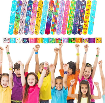 30 PCS Slap Bracelets Kids Party Favors,Bulk Emotions Camouflage Leopard Print Snap Bracelet Party Favors Supplies for kids&teens Gifts Teacher Classroom School Favors Prizes Christmas Gift
