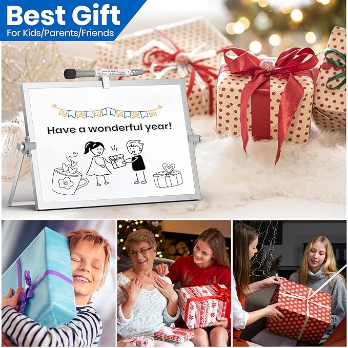 Grtard Small White Board, 12''x 8'' Small Dry Erase Board for Kids, Magnetic Dry Erase Board with Stand, Desktop Whiteboard with Stand, Desk Whiteboard, Double-Sided White Board for Kids, ToDo List