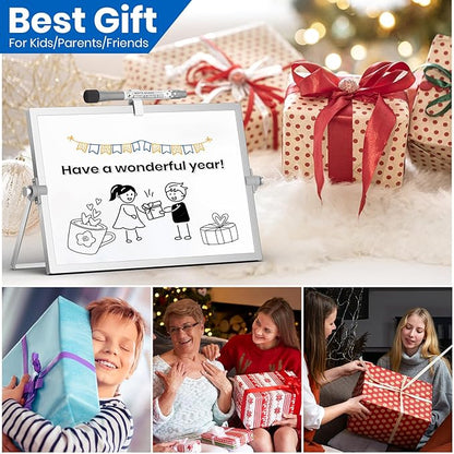 Grtard Small White Board, 12''x 8'' Small Dry Erase Board for Kids, Magnetic Dry Erase Board with Stand, Desktop Whiteboard with Stand, Desk Whiteboard, Double-Sided White Board for Kids, ToDo List