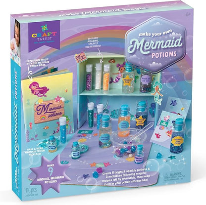 Craft-tastic –Mermaid Potion Kits for Kids – Glitter for Crafts, Arts and Crafts for Kids, Mermaid Accessories, Mermaid Toys, Mix Up Some Mermaid Magic, Easy Storage, Ages 6+