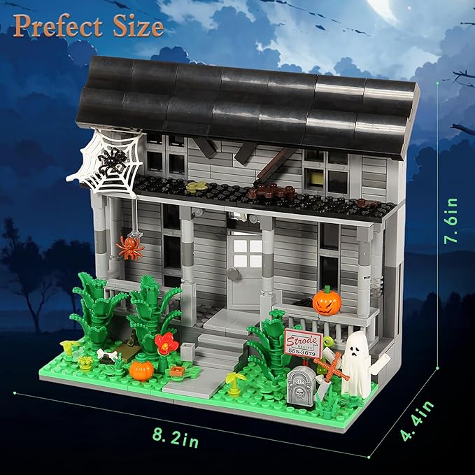 Halloween Movie Building Set – Horror House & Figure, Toy Building Blocks Compatible with Lego, Collectible for Horror Fans & Adults, Creative DIY Display Toy