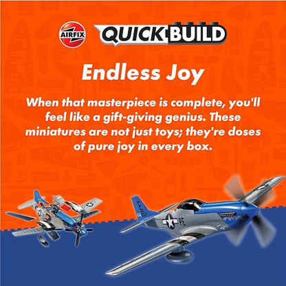 Airfix Quickbuild P-51D Mustang Airplane Brick Building Plastic Model Kit J6016
