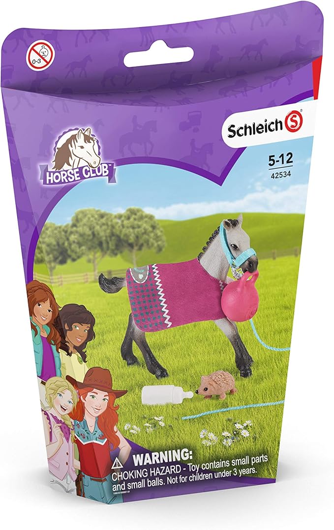 Schleich Horse Club, Horse Toys for Girls and Boys, Playful Foal Horse Set with Horse Toy and Accessories, 6 pieces, Ages 5+
