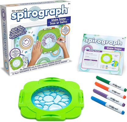 Spirograph — Window Designer — Art and Craft Kit for Kids — Design on Windows and Mirrors — Easy-to-Clean — for Ages 7+