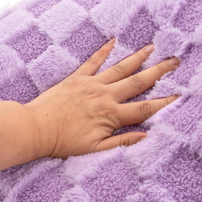 Aimuan Reading Pillow Checkered Bed Rest Wedge Backrest Checkerboard Pillow with Arms Back Support for Sitting Up in Bed Cushion Incline Rest Sleeping Snoring Pillow, Purple Large