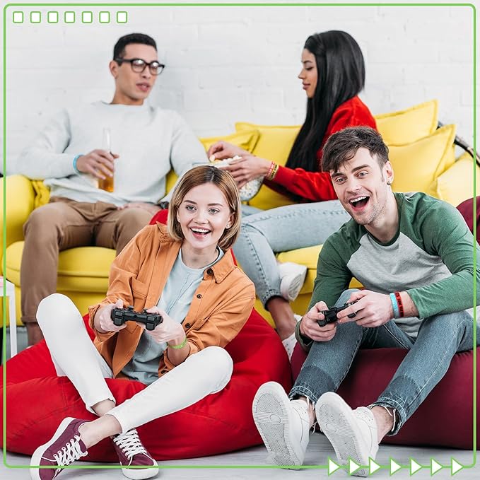 Libima 36 Pcs Video Game Bracelets Gamer Party Favors Game Party Bracelets Video Game Silicone Bracelets Rubber Wristbands for Gamer Multicolor Gaming Party Wristbands Supplies for Gamer Party Decor