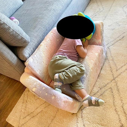 Tiita Kids Sofa, 2-in-1 Kids Sofa Chair, Convertible Children Couch to Lounger, Flip Out Kids Sofa Chair, Toddler Armrest Chair Bed, Folding Kids Play Sofa for Girl or Boy(Twill Pegasus)