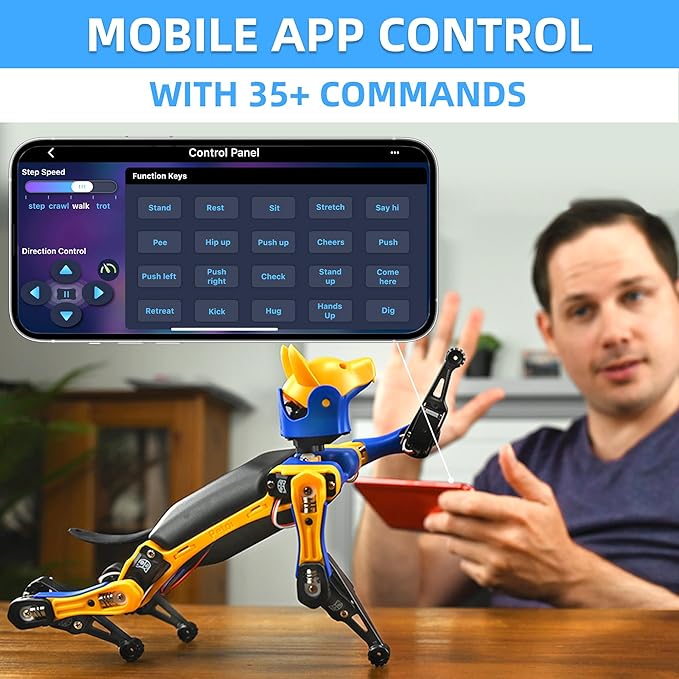 Bittle Robot Dog Kit(Construction) | Coding Smart Robot Pet, Quadruped Robot Kit for STEM & Robotics Education | Programmable Open Source, App Control IoT Robot for Engineers, Geeks, & Students