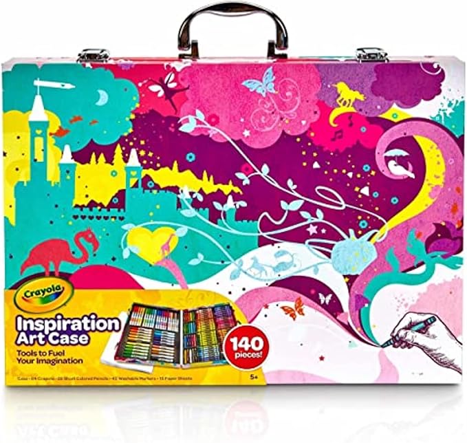 Crayola Inspiration Art Case Coloring Set - Tie-Dye (140ct), Art Set For Kids, Kids Art Supplies, Easter Basket Stuffer, Gift for Girls & Boys, Ages 5+ [Amazon Exclusive]