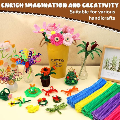 Pipe Cleaners, 100PCS Christmas Pipe Cleaners Craft Supplies, Light Brown Pipe Cleaners Bulk Fuzzy Sticks for DIY Art and Craft Projects Home Decoration