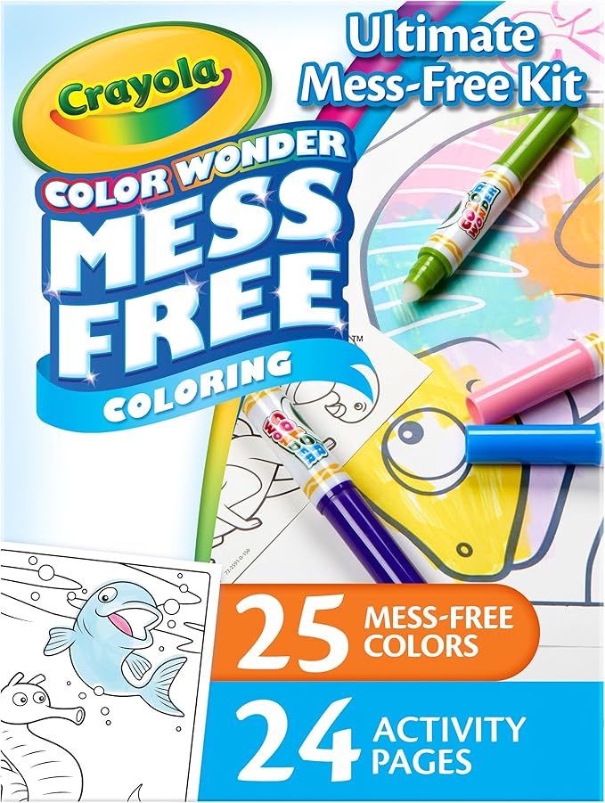 Crayola Color Wonder Mess Free Coloring Kit (50+ Pcs), Mess Free Markers, Mess Free Coloring Pages, Carrying Case, Toddler Gifts