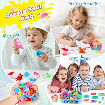 Magic Water Elf Toy Kit for Kids, Aqua Fairy Magic Gel Water Pets, 12 Gels & 10 Molds, DIY Squishy Maker Set, Create Your Own Squishies Sensory Toys Crafts, Gifts for 4 5 6 7 8 9 10 Year Old Boy Girl