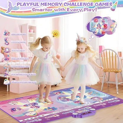 maysida Kids Dance Mat Toy, Dancing Music Mat with 1 & 2 Player Mode, Large Size (59 * 38 in), Birthday for 3 4 5 6 7 8 Year Old Girls Toddlers