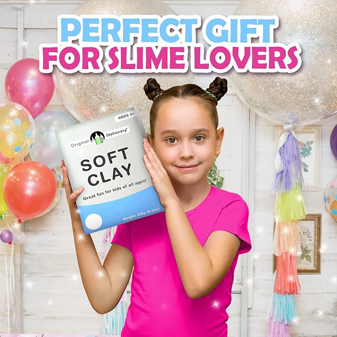 Original Stationery Soft Clay for Slime Making, Versatile Slime Add Ins, Moldable Modeling Clay Slime for Art & Easter Craft for Kids, Add to Glue and Shaving Foam to Make Butter Slime- 230 g/ 8.1 oz
