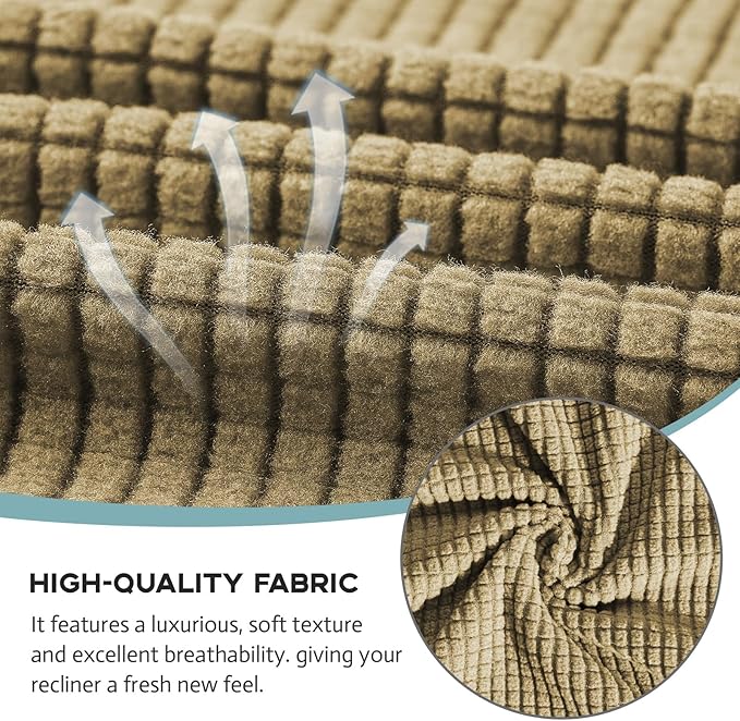 Recliner Chair Cover Lazy Boy Recliner Covers Recliner Covers for Recliner Chair 1 Piece Furniture Protector Prevent wear and pet Hair（Recliner,Tan Brown）