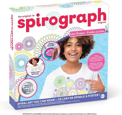 Spirograph Fabric Designer – Spiral Art You Can Wear, Arts and Crafts, Kids Toys, Art Supplies, Craft Supplies, Drawing Kit, Spiral Art, Classic Gear Design Kit, Fabric Pens, Ages 6+