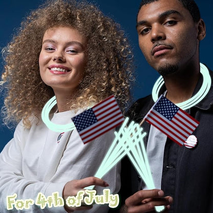 100 pk 8" White Glow Sticks Bulk Party Favors, Light up Glow Necklaces & Bracelets in the Dark Party Supplies For Christmas Halloween 4th of July Birthday Neon Party (100 * White)