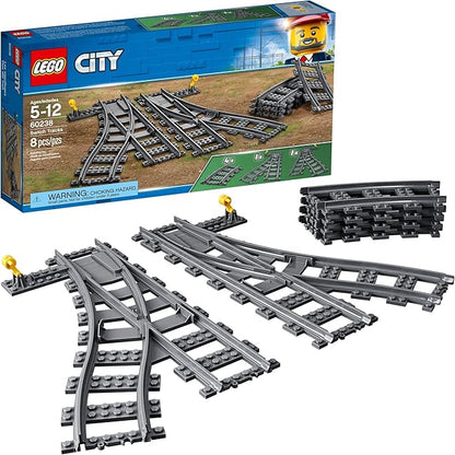 LEGO City Trains Switch Tracks 60238 Building Toy Set for Kids, Boys, and Girls Ages 5+ (8 Pieces)