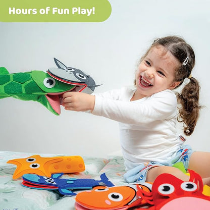jackinthebox Hand Puppet Making Kit - 6 Sea Animals Felt Puppet Craft Kit for Kids, Creative DIY Arts & Crafts Kit Make Your Own Puppets for Storytelling Role Play, Great Craft Gifts for Kids Ages 4-8