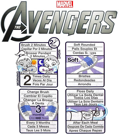 Marvel Avengers Superheroes Soft Bristle Manual Toothbrush Value Set 3 Count, Kids Friendly Designed Grip, Perfect Gifts for Boys Girls by Firefly (Style May Vary)