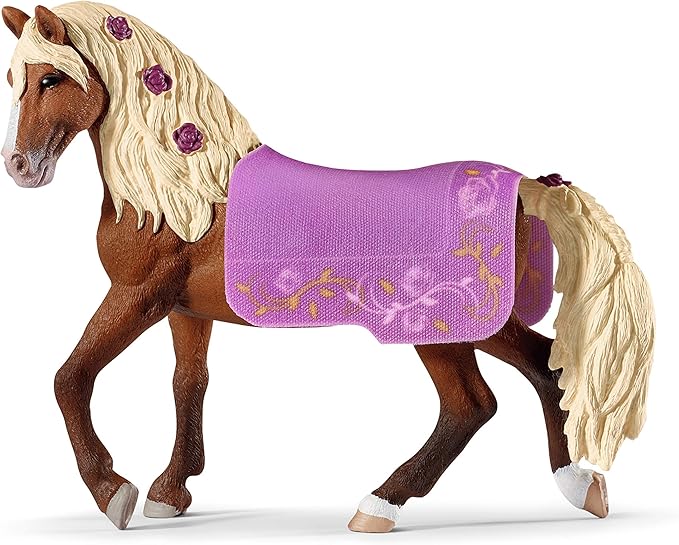 Schleich Horse Club Paso Fino Stallion Show Horse Figurine Toy - Realistic Detailed Show Horse Toy with Saddle Cover and Real Horse Details, for Boys and Girls, Gift for Kids Ages 5+